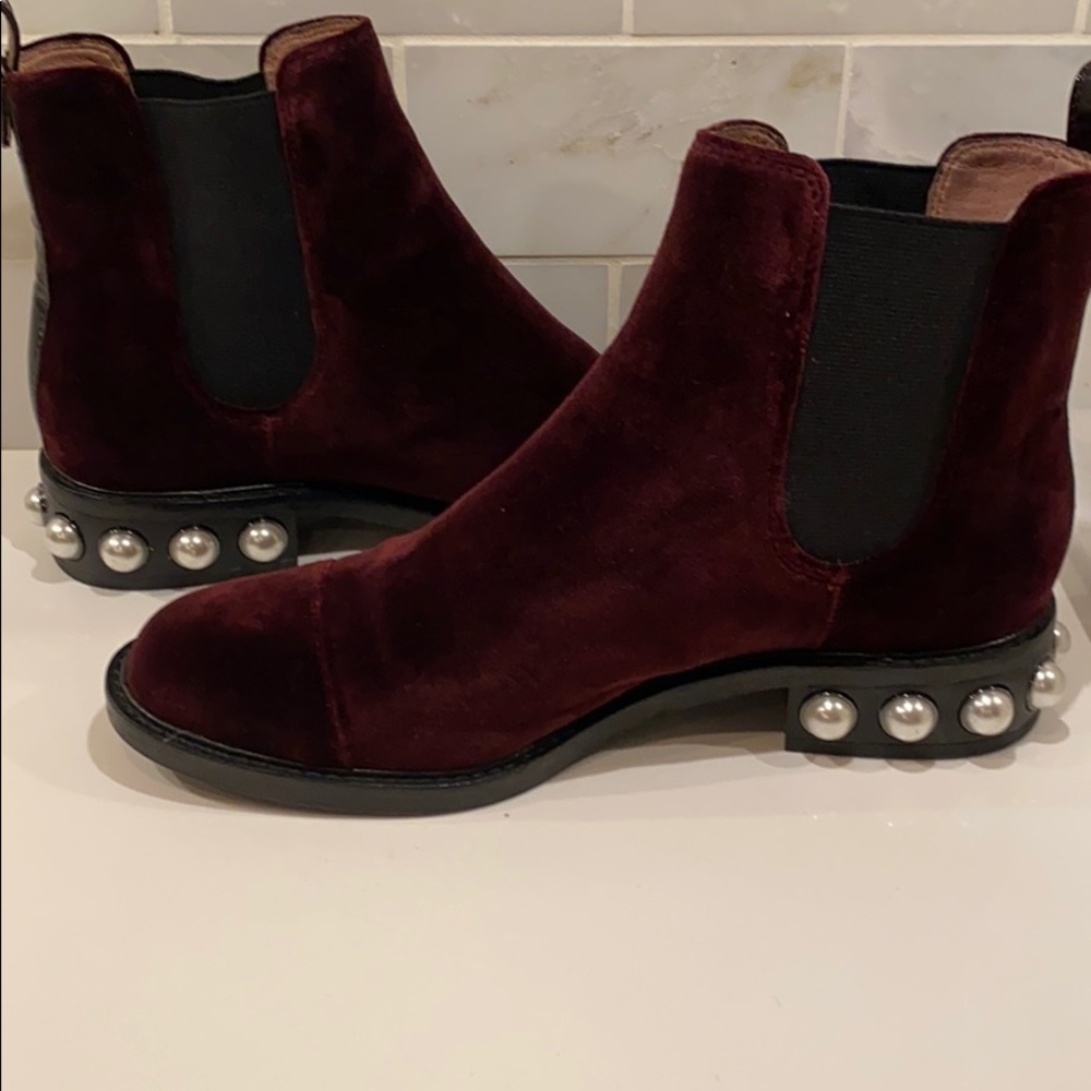 Louise et Cie “Vinn” Velvet and pearl boots